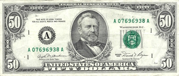 UNITED STATES OF AMERICA 50 Dollars 1981 Pick 472 collectible banknote