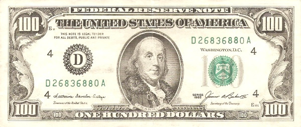 UNITED STATES OF AMERICA 100 Dollars 1985 Pick 479 collectible banknote