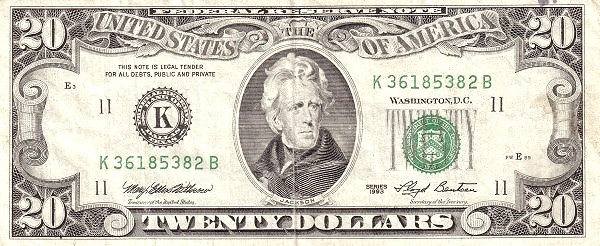 UNITED STATES OF AMERICA 20 Dollars 1993 Pick 493 collectible banknote