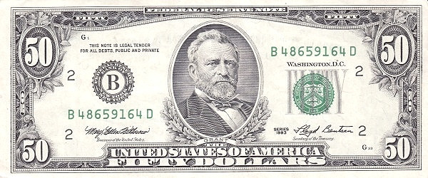 UNITED STATES OF AMERICA 50 Dollars 1993 Pick 494 collectible banknote