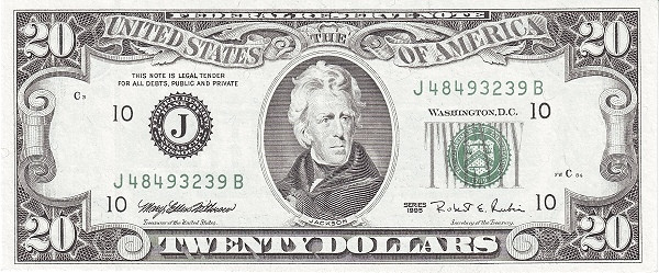 UNITED STATES OF AMERICA 20 Dollars 1995 Pick 500 collectible banknote