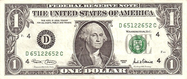 UNITED STATES OF AMERICA 1 Dollar 2001 Pick 509 collectible banknote