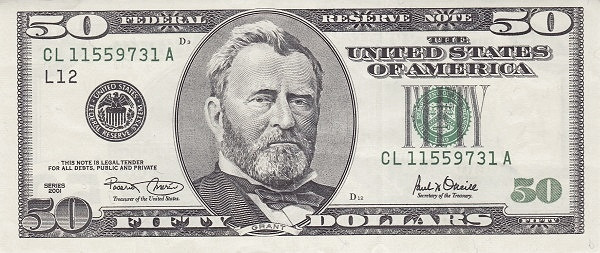 UNITED STATES OF AMERICA 50 Dollars 2001 Pick 513 collectible banknote