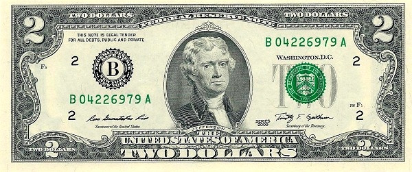 UNITED STATES OF AMERICA 2 Dollars 2009 Pick 530A collectible banknote