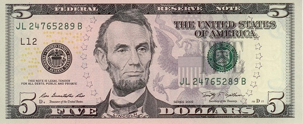 UNITED STATES OF AMERICA 5 Dollars 2009 Pick 531 collectible banknote