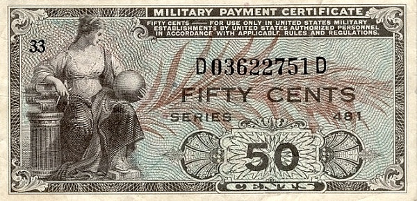 UNITED STATES OF AMERICA 50 Cents 1951 Pick M25 collectible banknote