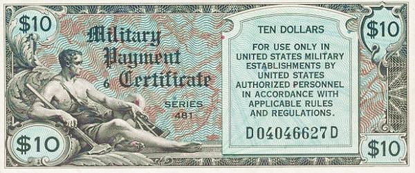 UNITED STATES OF AMERICA 10 Dollars 1951 Pick M28 collectible banknote