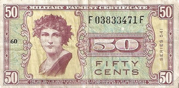 UNITED STATES OF AMERICA 50 Cents 1958 Pick M39 collectible banknote