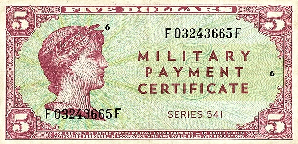UNITED STATES OF AMERICA 5 Dollars 1958 Pick M41 collectible banknote