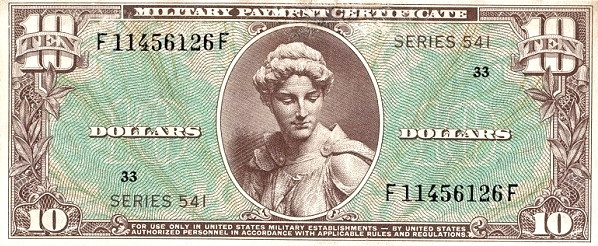UNITED STATES OF AMERICA 10 Dollars 1958 Pick M42 collectible banknote