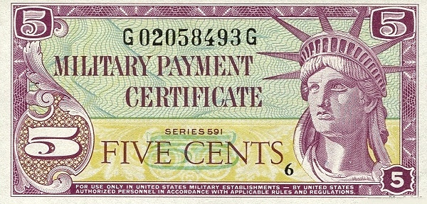 UNITED STATES OF AMERICA 5 Cents 1961 Pick M43 collectible banknote