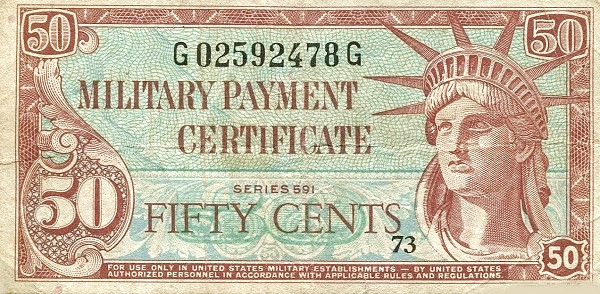 UNITED STATES OF AMERICA 50 Cents 1961 Pick M46 collectible banknote