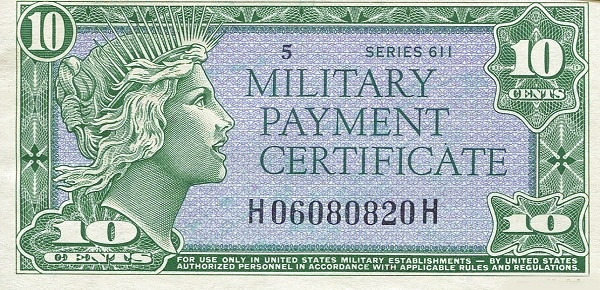 UNITED STATES OF AMERICA 10 Cents 1964 Pick M51 collectible banknote