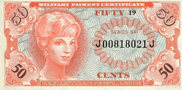 UNITED STATES OF AMERICA 50 Cents 1965 Pick M60 collectible banknote