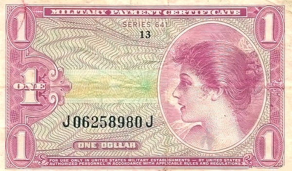 UNITED STATES OF AMERICA 1 Dollar 1965 Pick M61 collectible banknote