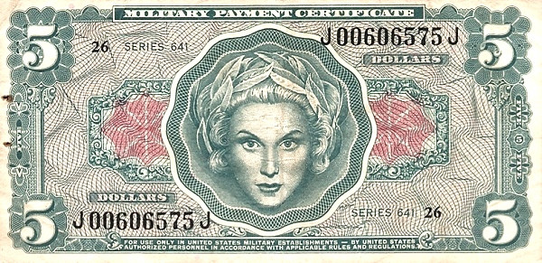 UNITED STATES OF AMERICA 5 Dollars 1965 Pick M62 collectible banknote
