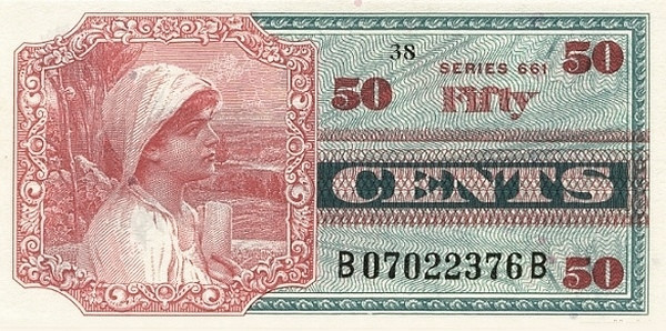 UNITED STATES OF AMERICA 50 Cents 1968 Pick M67 collectible banknote