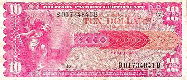 UNITED STATES OF AMERICA 10 Dollars 1968 Pick M70 collectible banknote