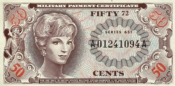 UNITED STATES OF AMERICA 50 Cents 1969 Pick M72D collectible banknote