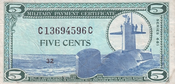 UNITED STATES OF AMERICA 5 Cents 1969 Pick M75 collectible banknote