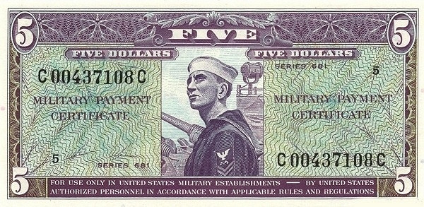 UNITED STATES OF AMERICA 5 Dollars 1969 Pick M80 collectible banknote