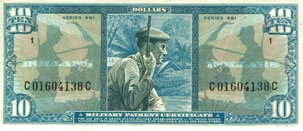 UNITED STATES OF AMERICA 10 Dollars 1969 Pick M81 collectible banknote