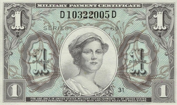 UNITED STATES OF AMERICA 1 Dollar 1969 Pick M87 collectible banknote