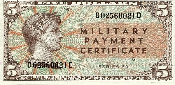 UNITED STATES OF AMERICA 5 Dollars 1969 Pick M88 collectible banknote