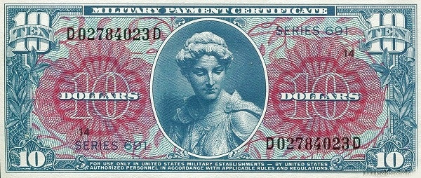 UNITED STATES OF AMERICA 10 Dollars 1969 Pick M89 collectible banknote