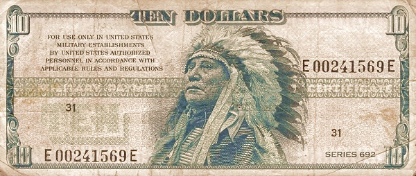 UNITED STATES OF AMERICA 10 Dollars 1970 Pick M97 collectible banknote