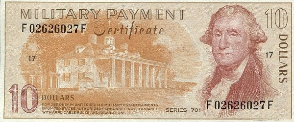 UNITED STATES OF AMERICA 10 Dollars 1970 Pick M105 collectible banknote