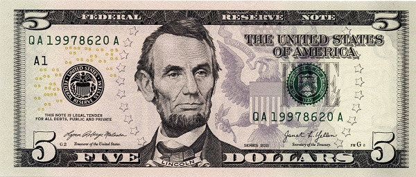 UNITED STATES OF AMERICA 5 Dollars 2021 Pick 551 collectible banknote