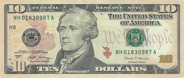 UNITED STATES OF AMERICA 10 Dollars 2017 Pick 545B collectible banknote