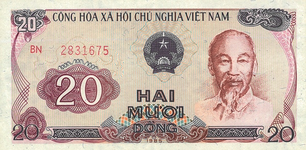 VIETNAM 20 Ð 1985 Pick 94 collectible banknote