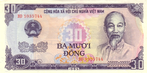 VIETNAM 30 Ð 1985 Pick 95 collectible banknote
