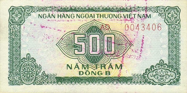 VIETNAM 500 Ð 1987 Pick FX5 collectible banknote