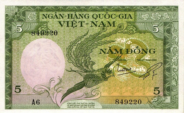 VIETNAM (SOUTH) 5 Dong 1955 Pick 2 collectible banknote