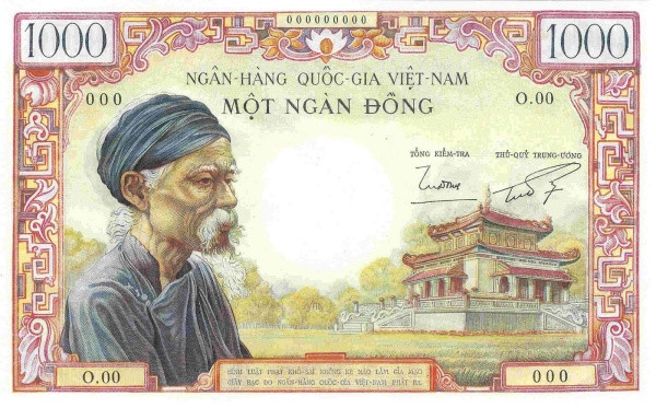 VIETNAM (SOUTH) 1000 Dong 1955 Pick 4A collectible banknote
