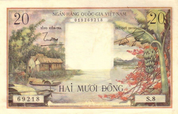 VIETNAM (SOUTH) 20 Dong 1955 Pick 4 collectible banknote