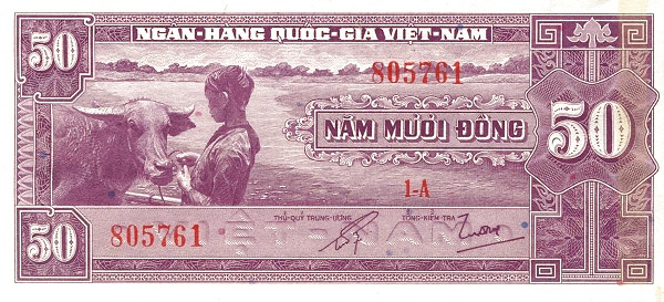 VIETNAM (SOUTH) 50 Dong 1952 Pick 7 collectible banknote