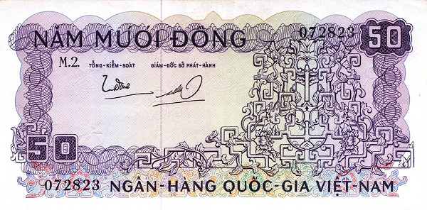 VIETNAM (SOUTH) 50 Dong 1966 Pick 17 collectible banknote