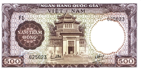 VIETNAM (SOUTH) 500 Dong 1964 Pick 22 collectible banknote