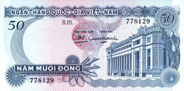 VIETNAM (SOUTH) 50 Dong 1969 Pick 25 collectible banknote