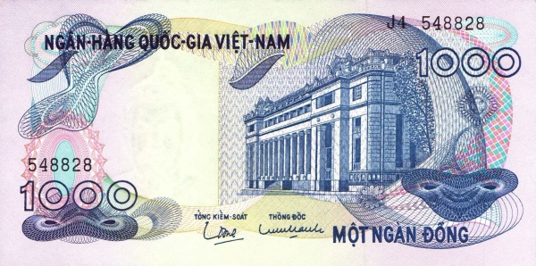 VIETNAM (SOUTH) 1000 Dong 1971 Pick 29 collectible banknote