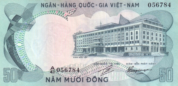VIETNAM (SOUTH) 50 Dong 1972 Pick 30 collectible banknote