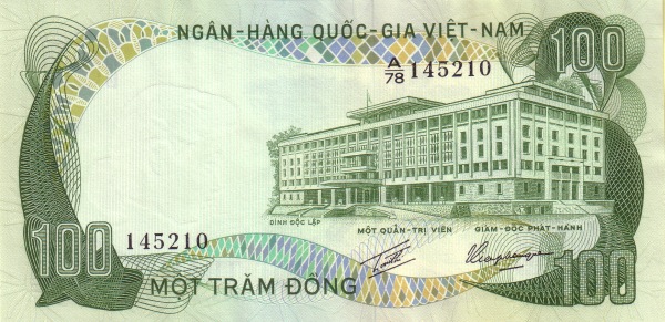 VIETNAM (SOUTH) 100 Dong 1972 Pick 31 collectible banknote