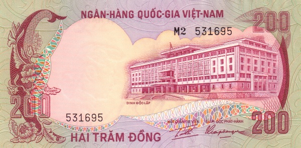 VIETNAM (SOUTH) 200 Dong 1972 Pick 32 collectible banknote