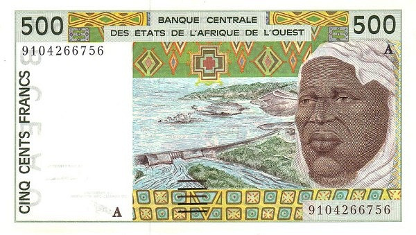 WEST AFRICAN STATES – CÔTE D’IVOIRE / IVORY COAST 500 Francs 1991 Pick 110A collectible banknote