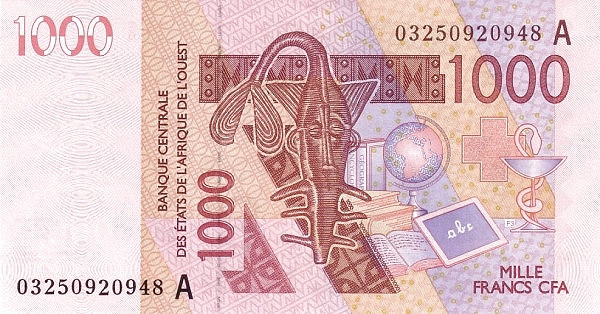 WEST AFRICAN STATES – CÔTE D’IVOIRE / IVORY COAST 1000 Francs 2003 Pick 115A collectible banknote