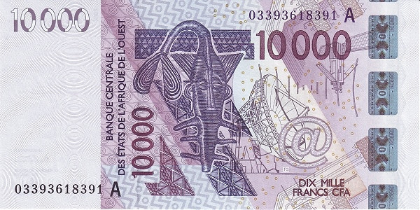 WEST AFRICAN STATES – CÔTE D’IVOIRE / IVORY COAST 10000 Francs 2003 Pick 118A collectible banknote